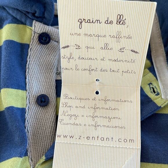 Grain De Blé Baby Boy’s Long Sleeve  T-Shirt  Blue Green Size 12m - Picture 10 of 10